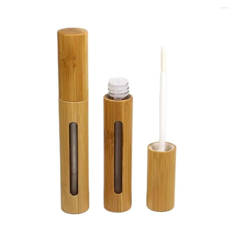 Bouteilles de stockage 5ml Vente au comptant Bambou Bois Lipgloss Emballage Cosmétique Brillant À Lèvres Rouge À Lèvres Conteneur