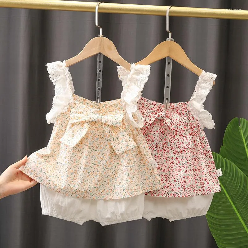 Комплекты одежды летняя рожденная детская одежда детская одежда детская одежда набор цветочных кружевных шортов для малышей для девочек