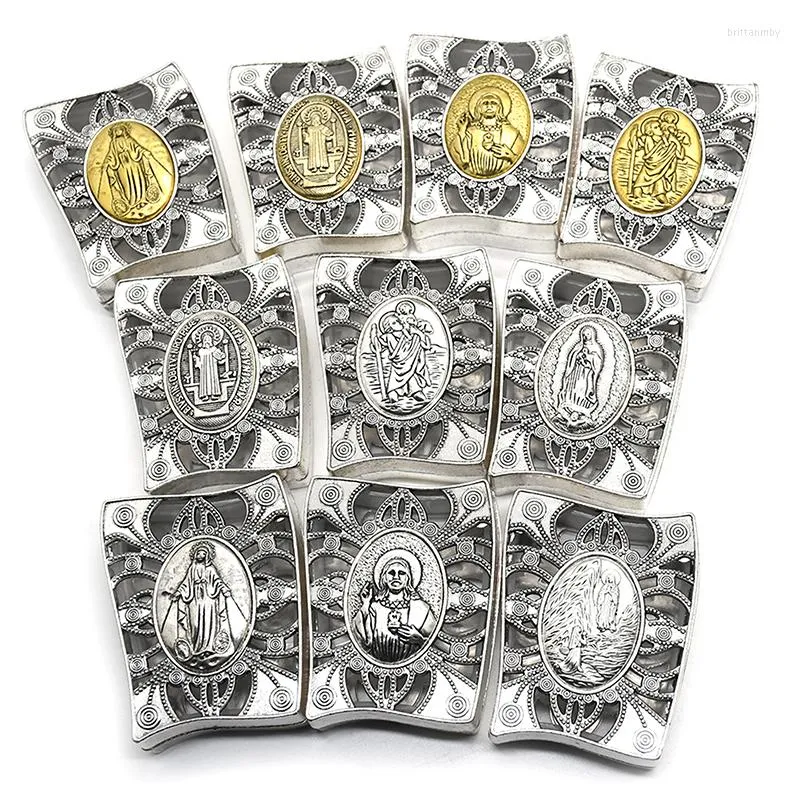 Bolsas de joyería Rosario cristiano católico Caja de baratija pequeña para pendientes Caja de collar
