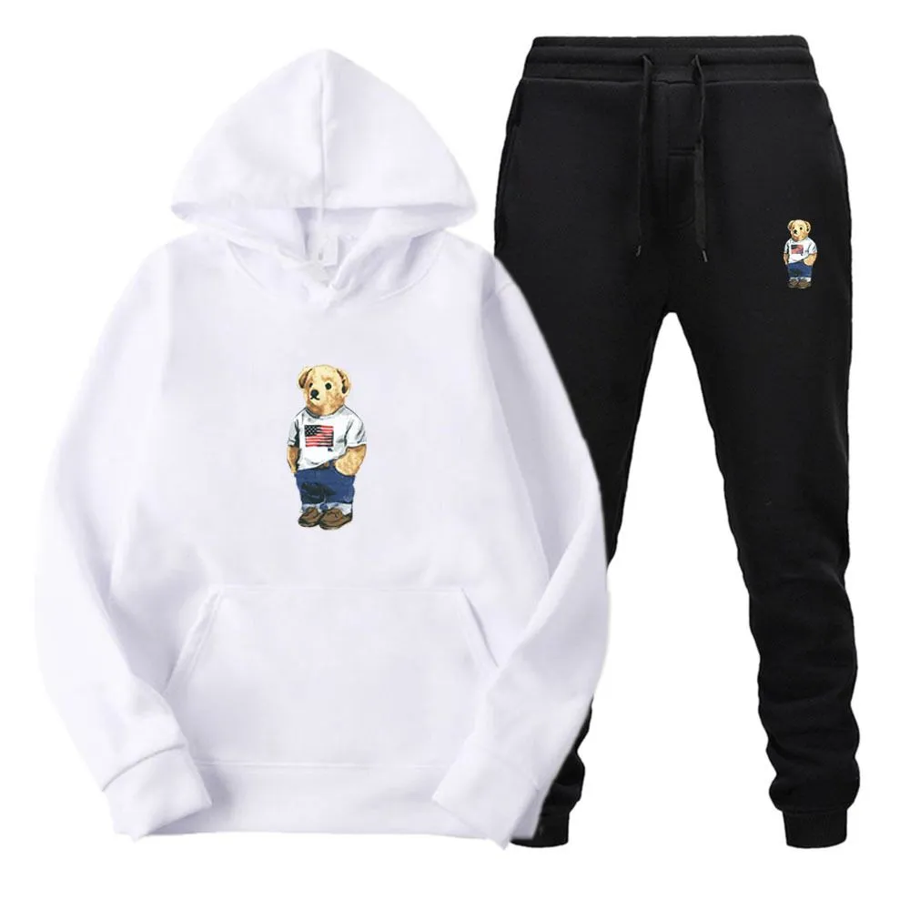 Man Polo Tracksuit Ubrania sportowe spodnie do joggingu płaszcza bluzy