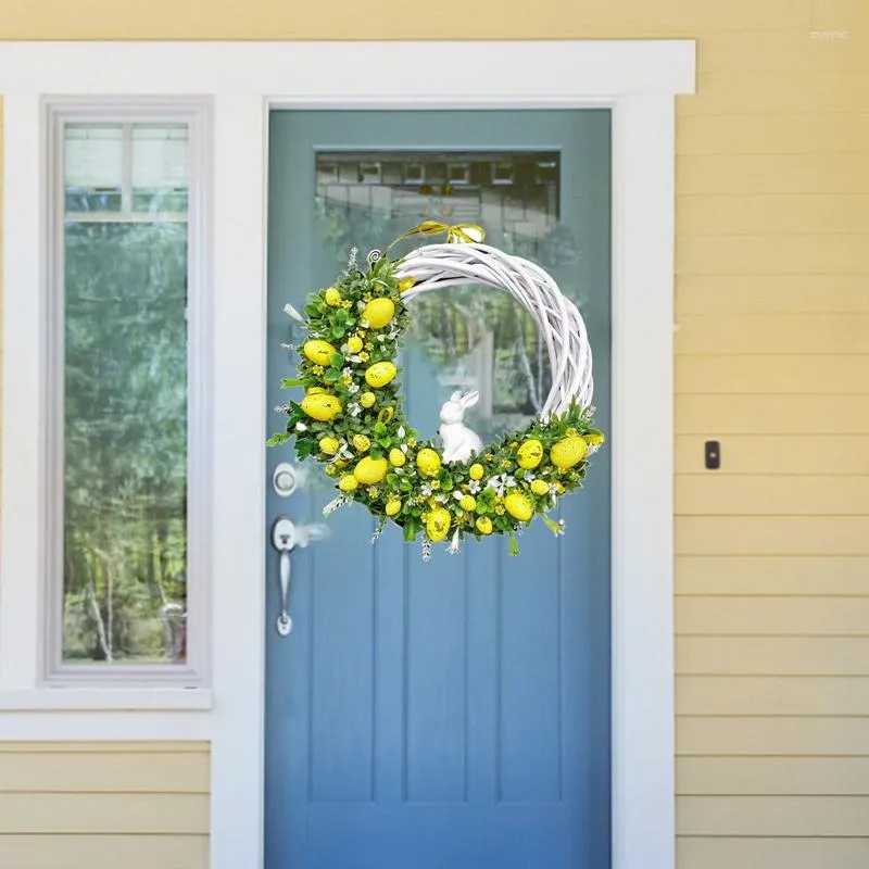 Крышка стулья пасхальные венок украшения яичные цветы для входной двери на открытом воздухе настенный декор