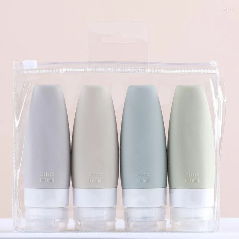 Förvaringsflaskor 1 st mycket silikon reseflaska set konisk kosmetisk påfyllningsbar lotion dusch gel schampo tom container