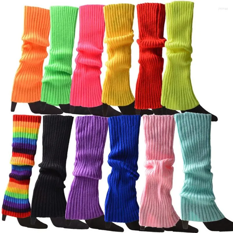 Chaussettes de femmes chauffe-jambe pour la jambe multicolore en laine ￠ tricot et r￩chauffement du pied halloween accessoires de f￪te de f￪te dame ￩lastique ￩lastique tube long