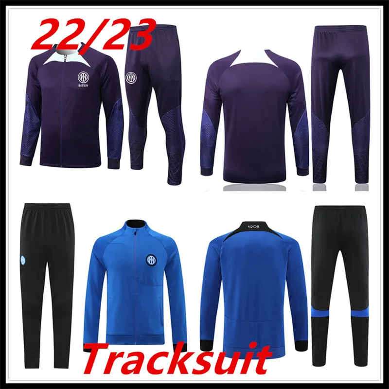 Tracksuits 22-23 inter chandal futbol soccer MILANO men and kid Long pull zipper Training suit milans camiseta 2022-2023