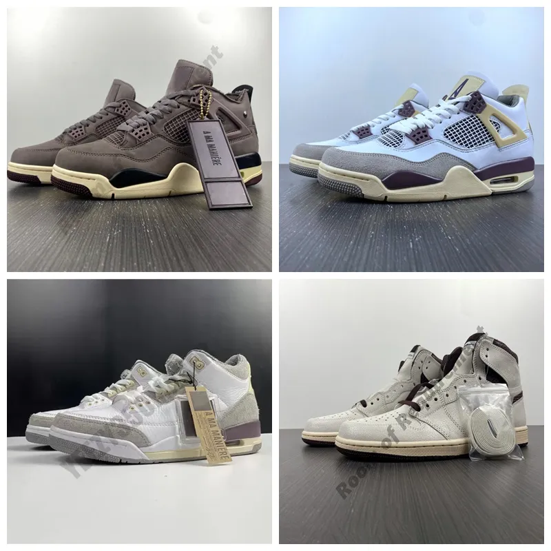 2022 A Ma Maniere Violet Ore Basketball Shoes Sail High Jumpman 4s 1s 3S White Men Shoe Sports 