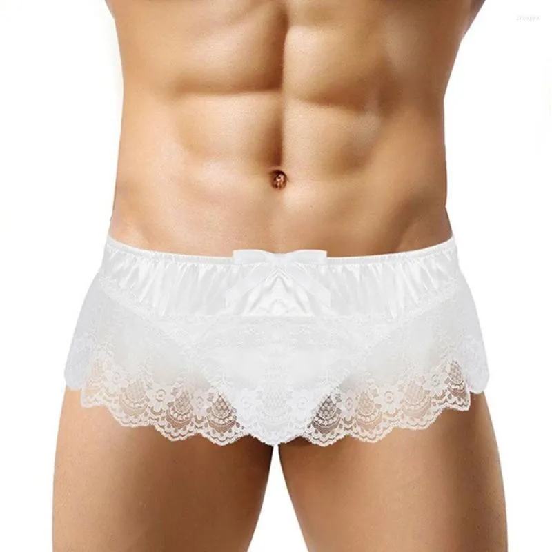 Underpants Gay Men Lace G String Sissy Skirt T Back Tong Ruffle Erotic  Lingerie Pouch Panties Sexy Satin Briefs Underwear Wear A50 From Zhoujielu,  $17.12