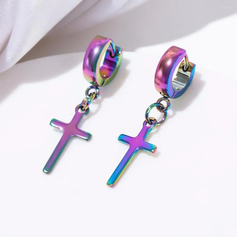 Hoop Earrings Arrival Men Accessories Cross Design Stainless Steel For Women Korean Drop Christmas Gifts