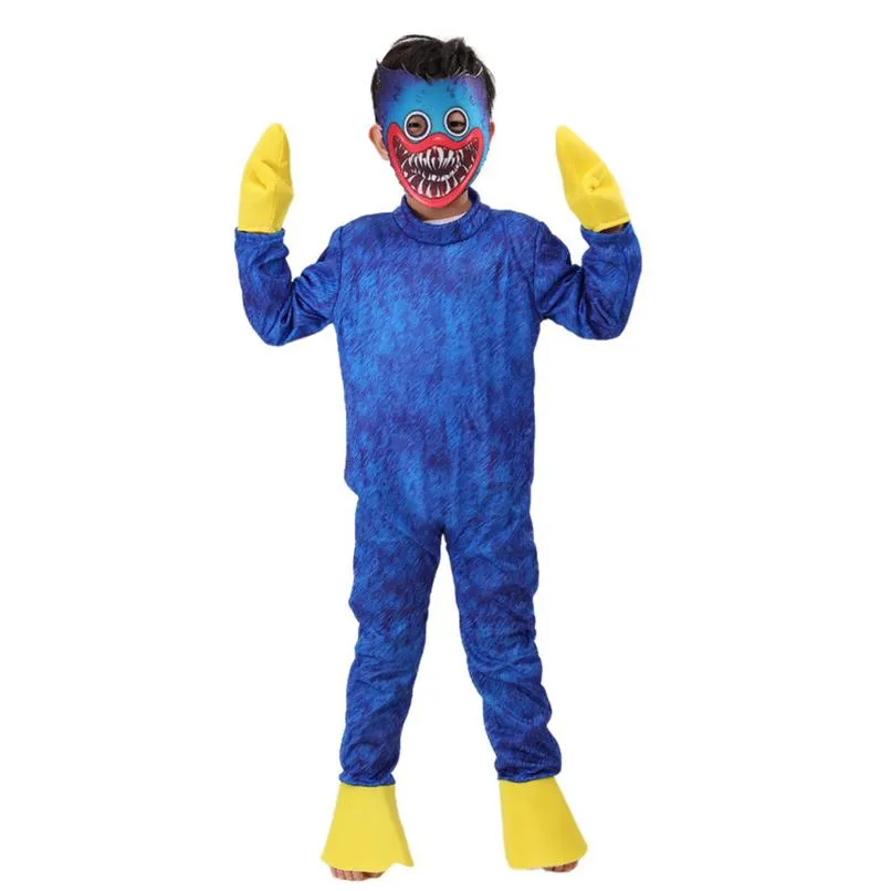 Huggy Wuggy Costume Poppy Cosplay 게임 캐릭터 플러시 점프 슈트 공포 공포 어린이 카니발 파티 옷 220303274x를위한 부드러운 선물
