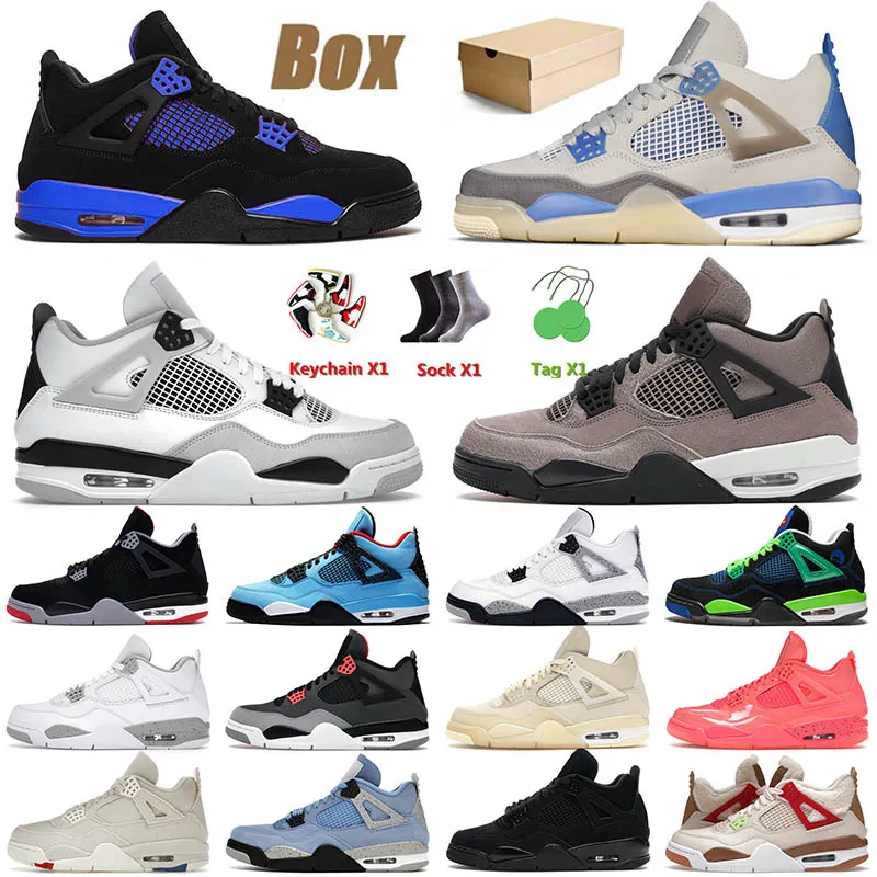 2022 OG Men Basketball Shoes 4s Jumpman Blue Thunder Jorda 4 Offs White Sail Military Black Cat J4 Taupe Haze Ts x Canvas Mens Women Sneakers Athletic With Box
