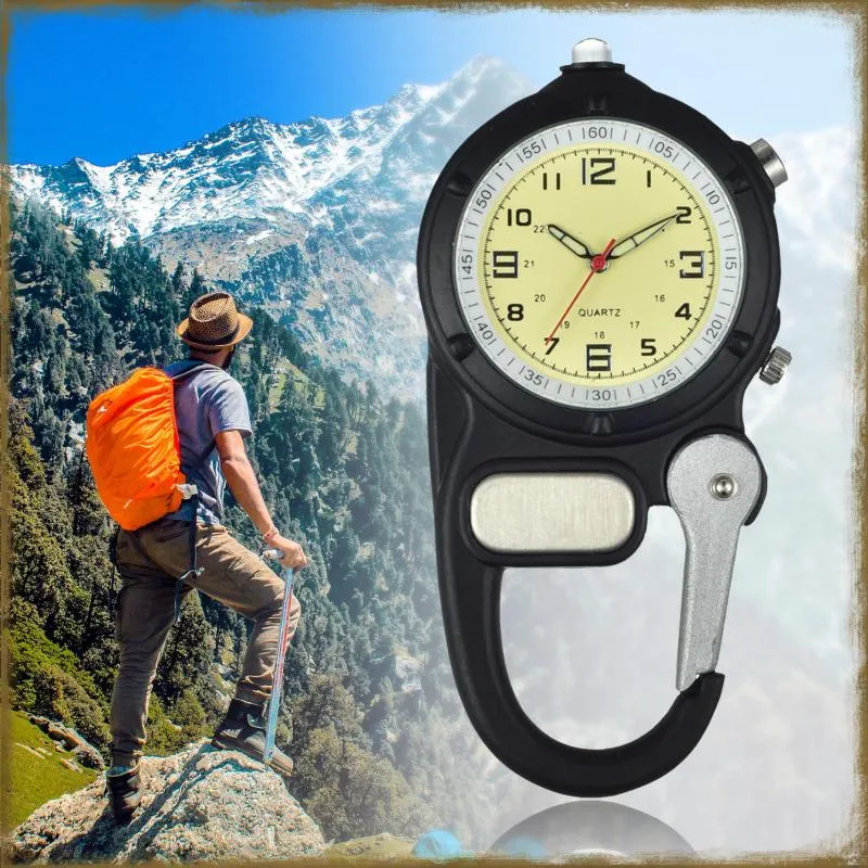 Taschenuhren Lancardo Digital Karabiner Clip Sport Haken Uhr Geschenk Elektronische leuchtende Multifunktions FOB Uhr Outdoor