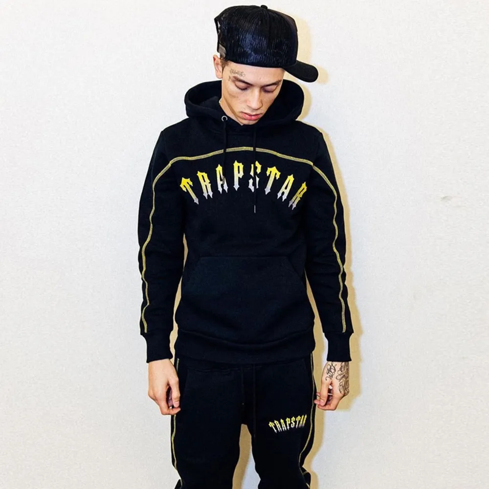Yellow trapstar hoodie sale