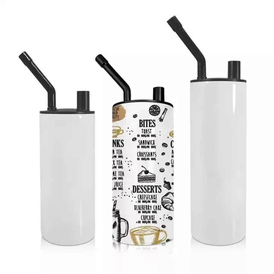 Sublimation Hookah Tumblers with Smoking Pipe lid 15oz 20oz Stainless Steel Straight Fatty Cup SS1107