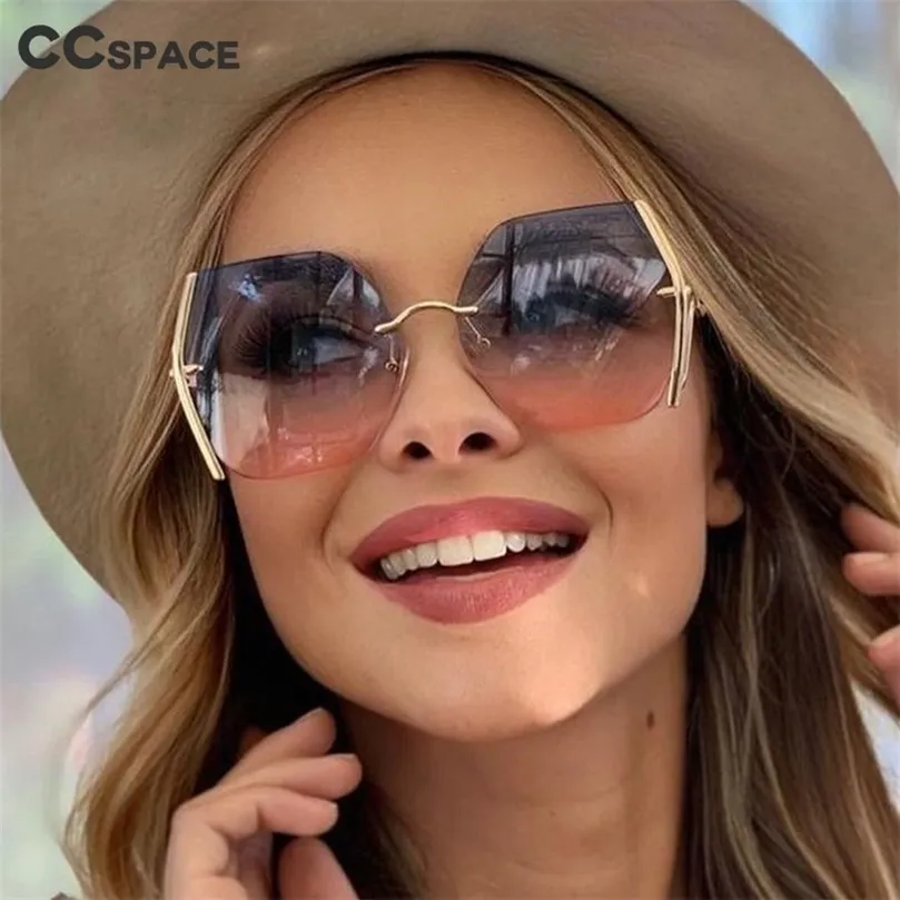 Zonnebrillen 49066 Randloze vierkante luxe vrouwen Fashion Shades UV400 Vintage Glasses 221105