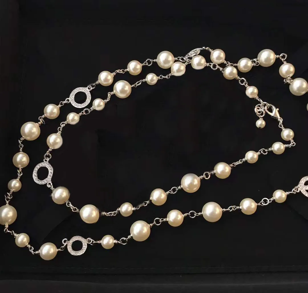 Moda 5C catena maglione di perle Collana di perline per le donne Gioielli da sposa per feste per la sposa
