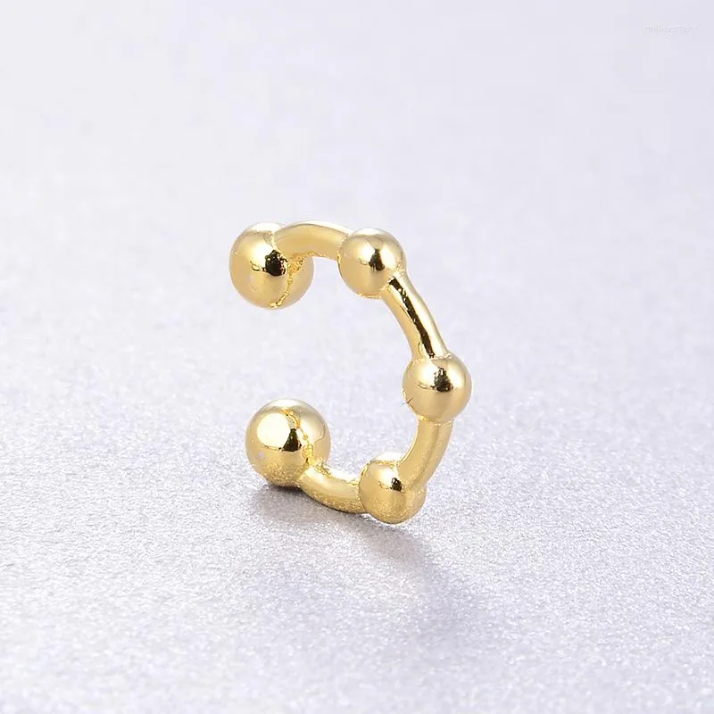 Backs Earrings CMajor Sterling Silver Fine Jewelry S925 Plated 18k Gold Mini Ball Stack Fashion Color Clip For Women