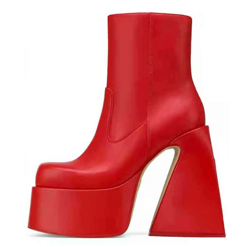Boots Arden Furtado 2022 Женская платформа Matin Squaretoe Странный стиль высотой 8 см. Сексуальная молния на молнии сапог Большой размер 41 220906