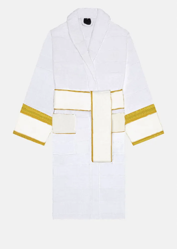 Luxo das mulheres dos homens robe designer marca jacquard roupões de dormir com cinto grosso quente roupão amantes manhã dress289z