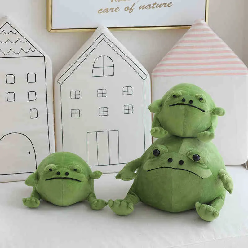 Cute Fat Frog Frog Soft Toy Soft Cartoon Green Frog Cuddle Doll For Kids 20  32cm Perfect Birthday Gift J220729 From Make03, $9.61