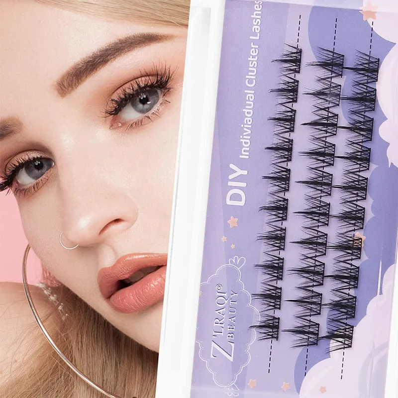 Professional Natural Cluster False Russian Lashes For Grafting And
