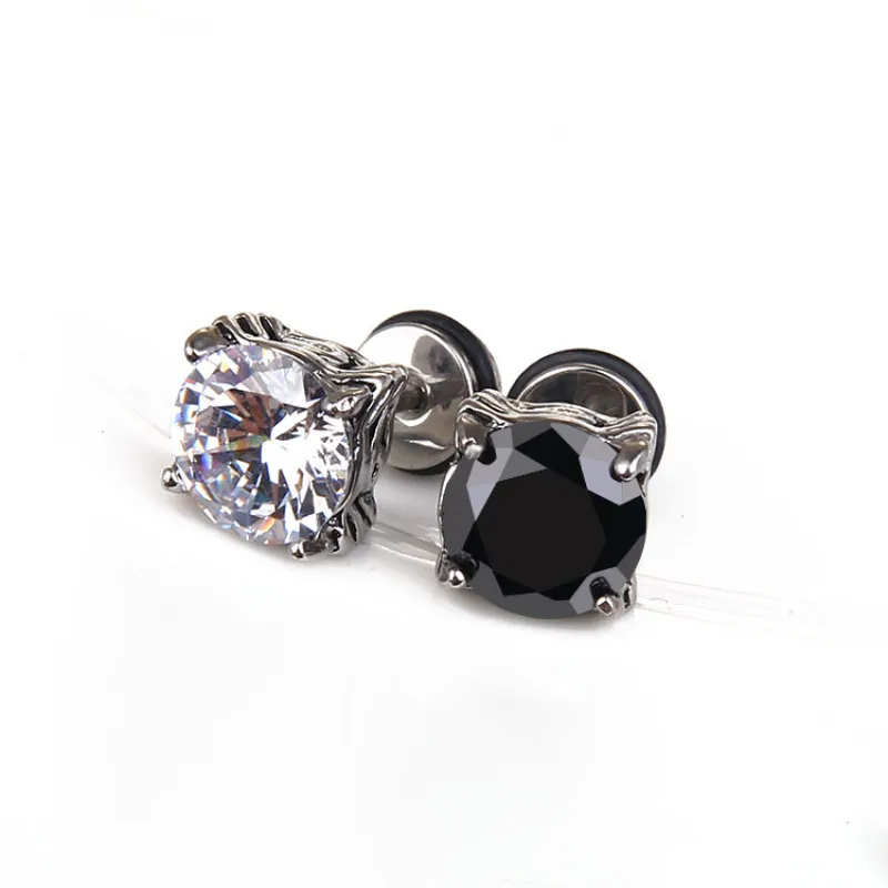 Orecchini vintage con zirconi in acciaio inossidabile Orecchini con diamanti floreali per uomo Donna Gioielli di moda Hip Hop