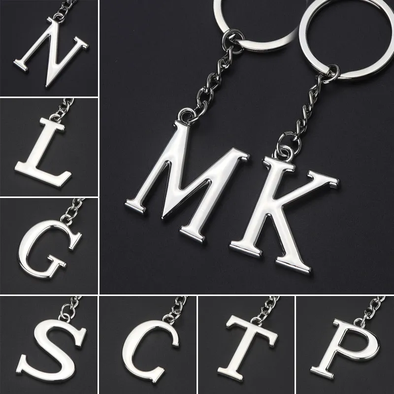 Nyckelringar Ny AZ 26 Letterkedjor Rostfritt stål Keychain Charm Fashion Accessories Ornament Drop Delivery SMTGA