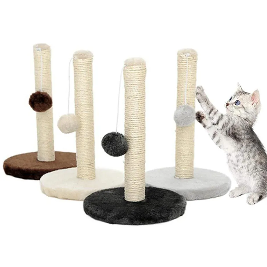 サイザルロープ猫スクレーパースクラッチポスト子猫ペットジャンプタワーおもちゃとボールキャットソファプロテクタークライミングツリースクラッチタワー220620208H