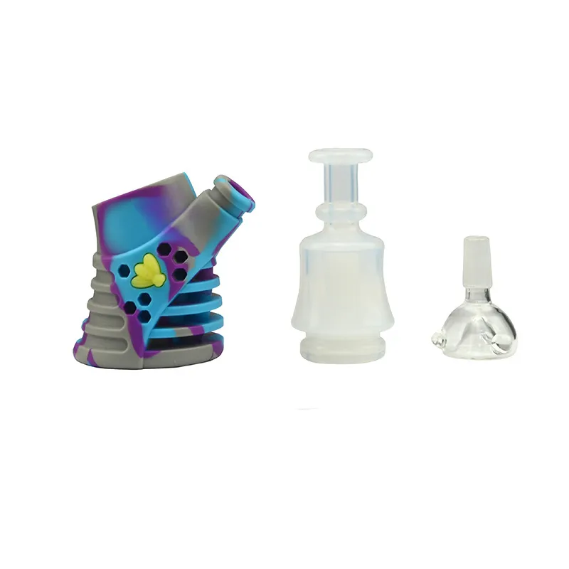 Silikonglas Soc r￶kande vattenledningar Handlaffelar bongs med sk￥lar 14 mm hane