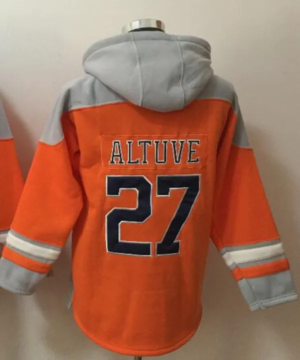 Sweat à capuche de l'équipe de Baseball Altuve Gregman Alvarez pour les Fans, hauts taille S-XXXL, couleur Orange