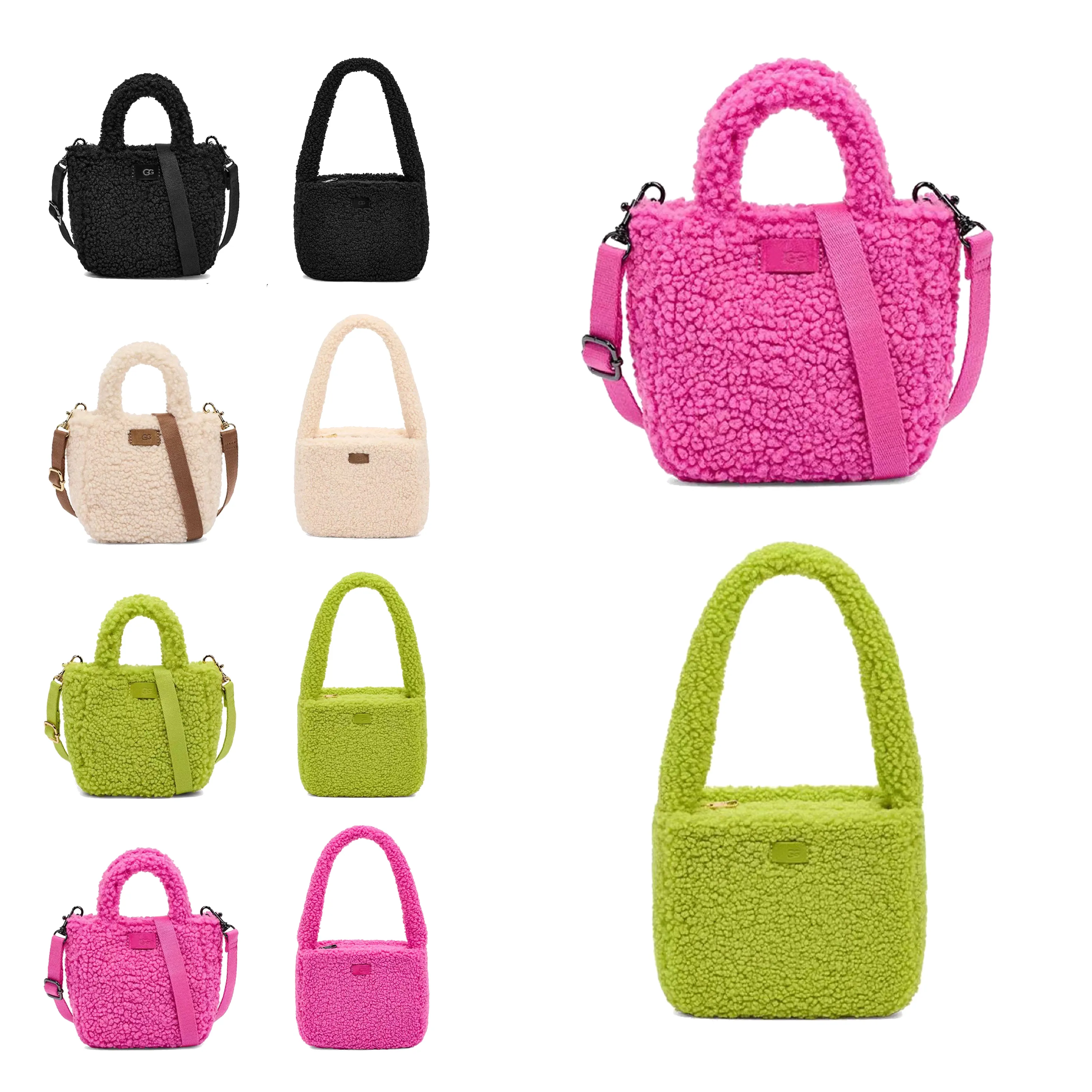 22 novos produtos Adeline Sherpa Bolsa de ombro para homens Handbag feminino Designer de luxo moda moda Lambool embreagem Teddy Malibel Mini Strap Top Handel