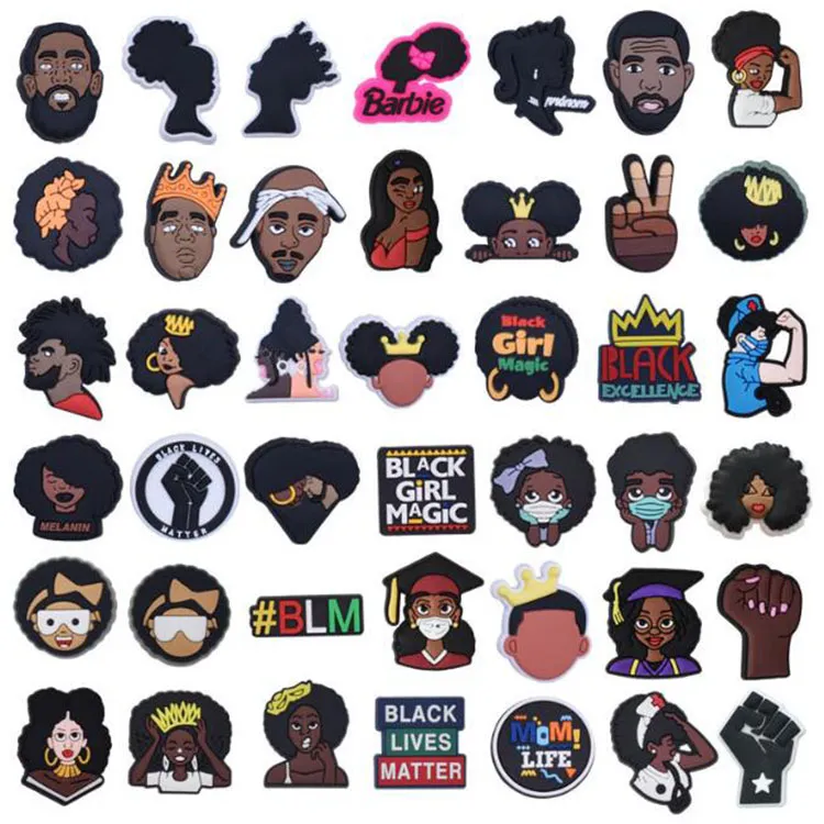 Black Croc Charms Shoe Buckles Fashionable Shakers And Quakers