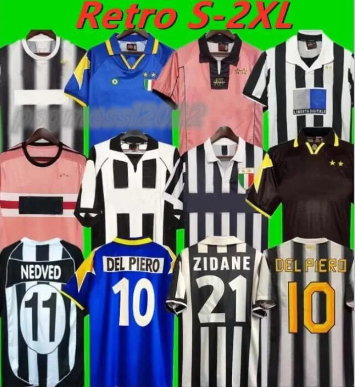 Retro Del Piero Conte Soccer Jersey Pirlo Buffon Inzaghi 84 85 92 95 96 97 98 99 02 03 04 05 94 95 Zidane Ancient Maillot Davids Boksic Tevez Conte Shirt 11 12 15 16 17 18 Boksi