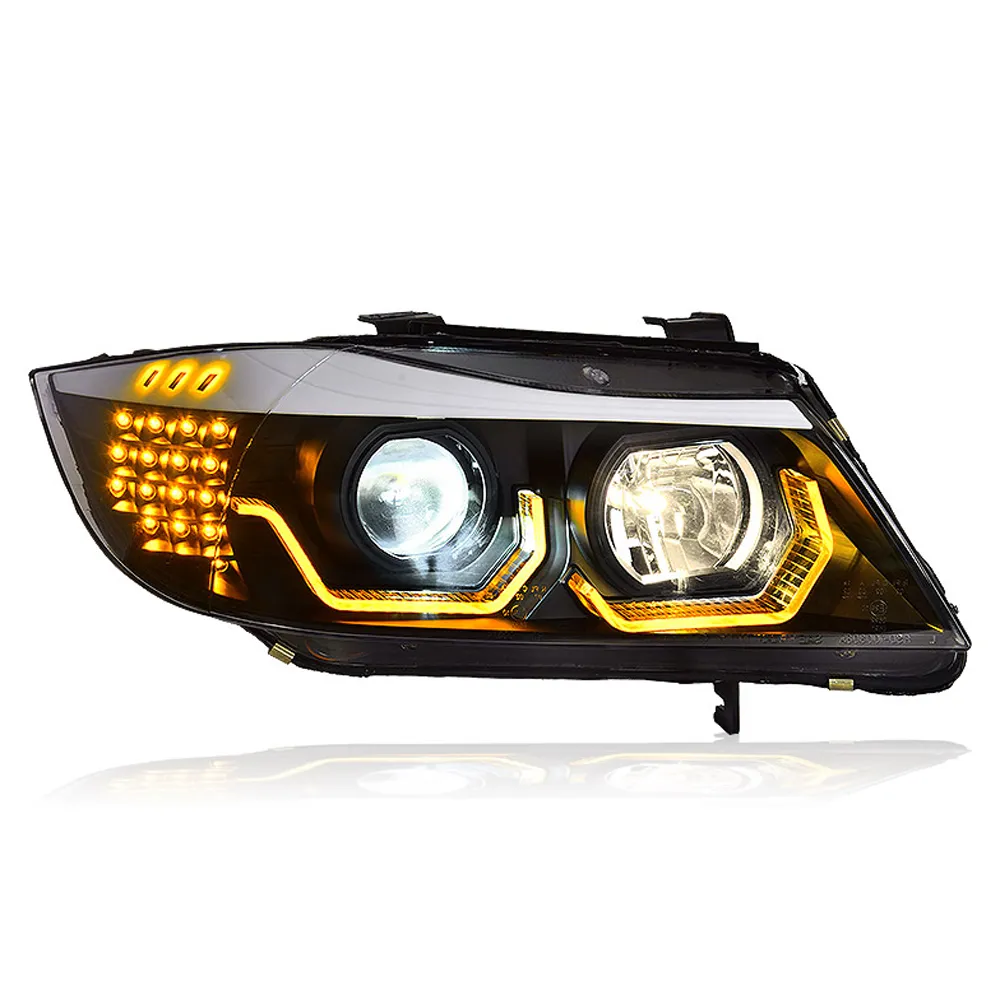 Voor BMW E90 LED-koplamp 2005-2012 320I 325I 318i DRL DAG TIJD LICHTEN Turn Signal High Beam Angel Eye Projector Lens