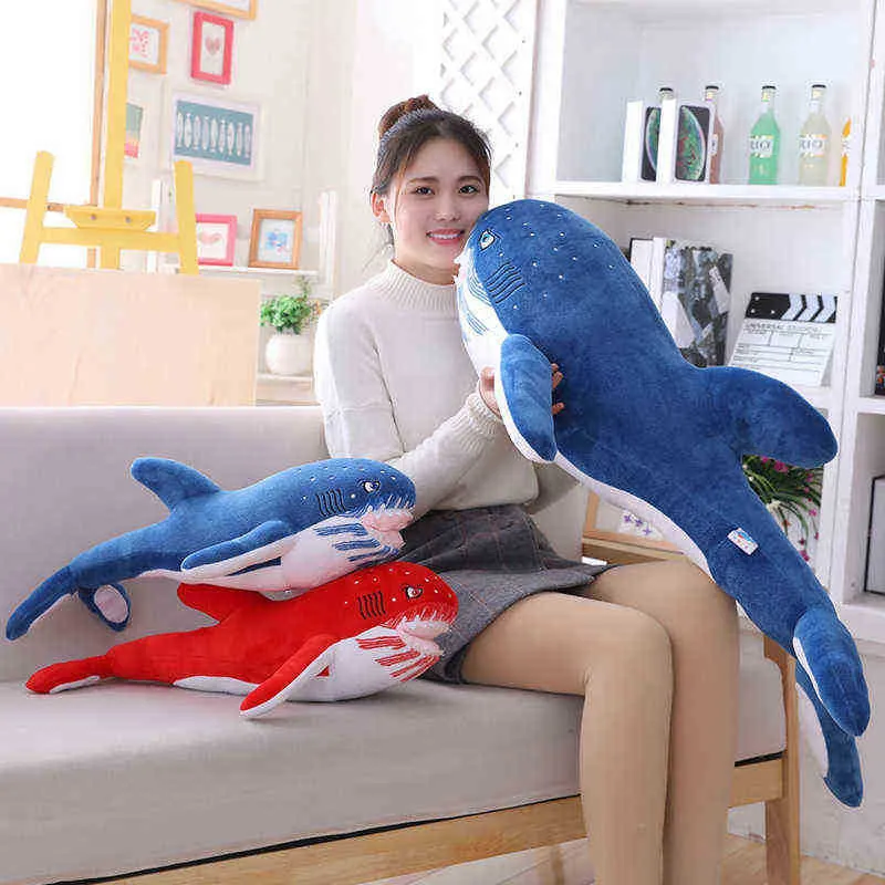 60100135cm Giant Hammerhead Shark Cuddle Lifely Shark Toy Soft Cuddle Dier Hoge kwaliteit Ldren Verjaardag Geschenk Decor J220729