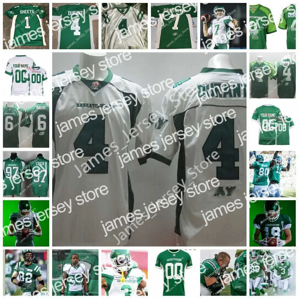 Abbigliamento da football americano universitario Jam 4 Maglia Darian Durant 6 Rob Bagg 7 Weston Dressler 97 John Chick 23 Ron Lancaster 34 George Reed 36 Dave Ridgway Mel Becket Maglie