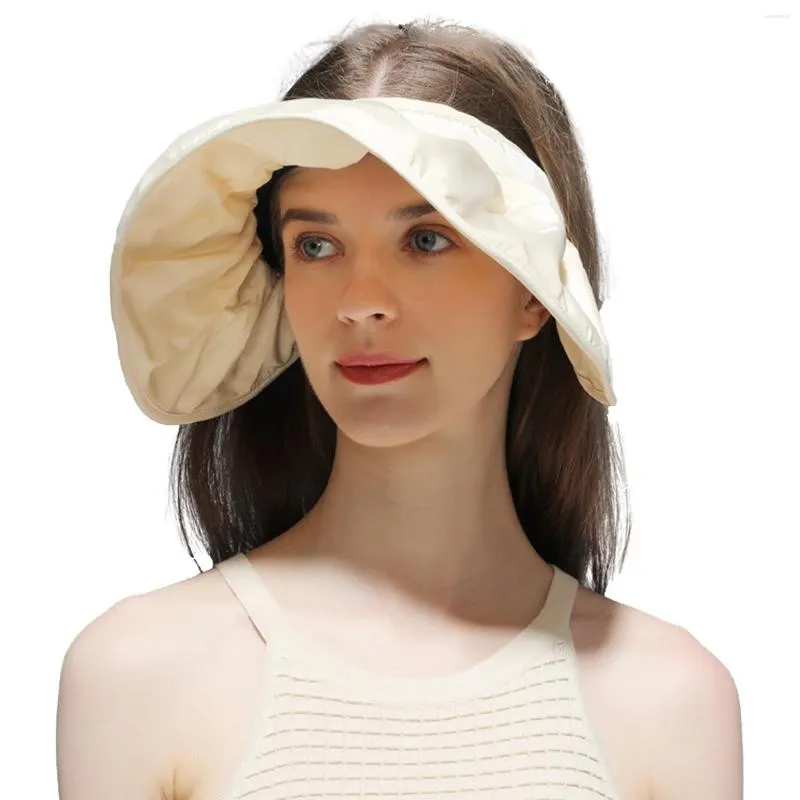 Bandanas Foldable Empty Top Shell Hat 2 In 1 Headband Visors For Women UV Protection Sun Beach