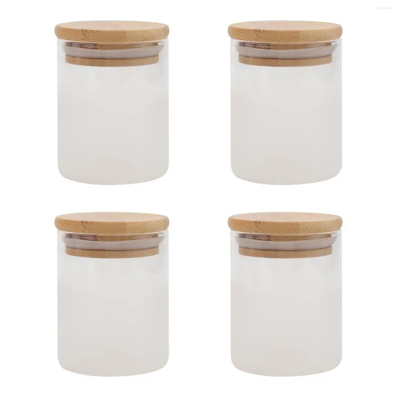 Bouteilles de stockage 4 pièces pot d'étanchéité en verre conteneur de grains approvisionnement ménager scellé café thé bouteille de bonbons