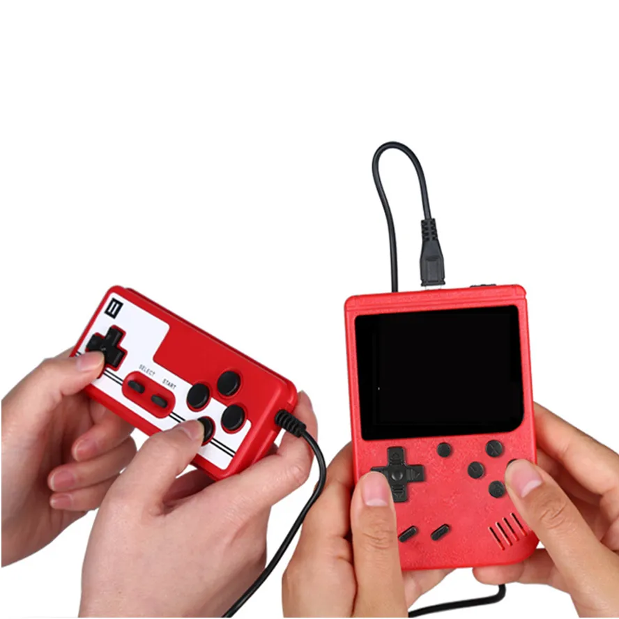 Two Players Classic Bulit-400-in-1 Handheld Video Game Console Retro 8-bit Design With Gamepad Color LCD Display Support AV Output Cable Included