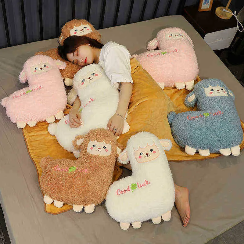 5060cm kawaii alpaca ugple اليابانية ناعمة محشو لطيف الألباكاسو الأغنام لاما دمى الحيوان وسادة hblanket ل Ldren Girls Gift J220729