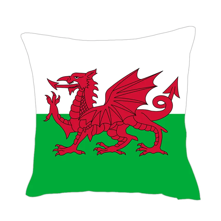 Флаг Уэльса Флаг брось крышка заводской завод хорошей цена полиэфирная атласная подушка на диван -декоративные подушки подушки