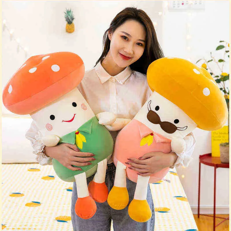 2050Cm New Plush Toy Mushroom Soft Cute Vegetable Pillow Office Pillow Home Decoration For Kids Birthday gift J220729