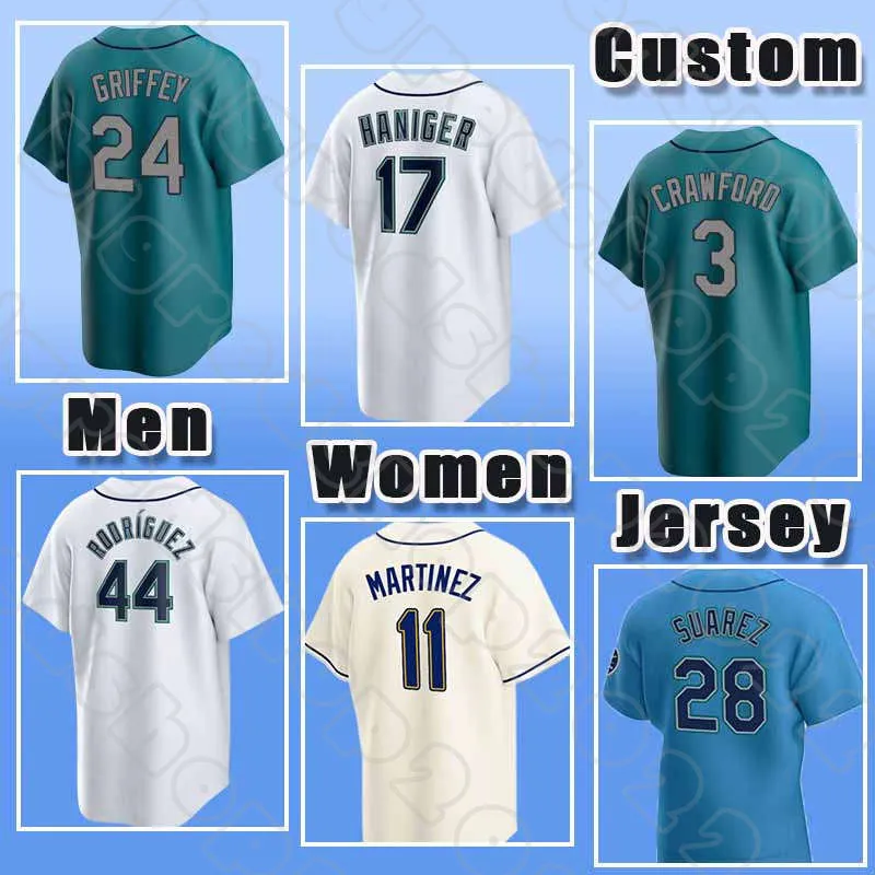 24 Ken Griffey Jr 17 Baseball Mitch Haniger 1 Maillots Kyle Lewis 11 Mariners Edgar Martinez 28 Eugenio Suarez Alberto Rodriguez Seattle 13 Abraham Toro 75 Andres Munoz