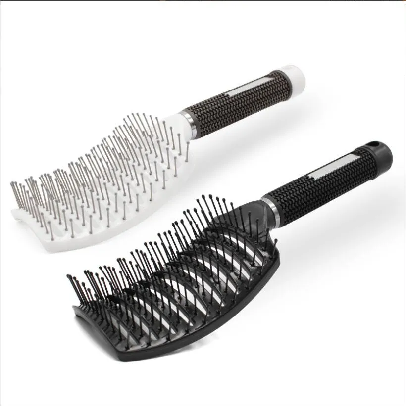 Krökt ventilerad styling hårborstar detangling tjock hårmassage torkborste