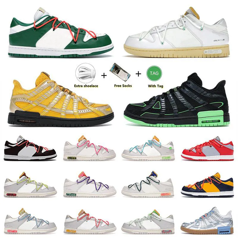 2022 OW x Dunks Low Running Shoes The Lot 01-50 NO.17 Skate Offs White Rubber Dunkes Low University Blue Fragment Men Women Tennis Trainers Sneakers 36-48