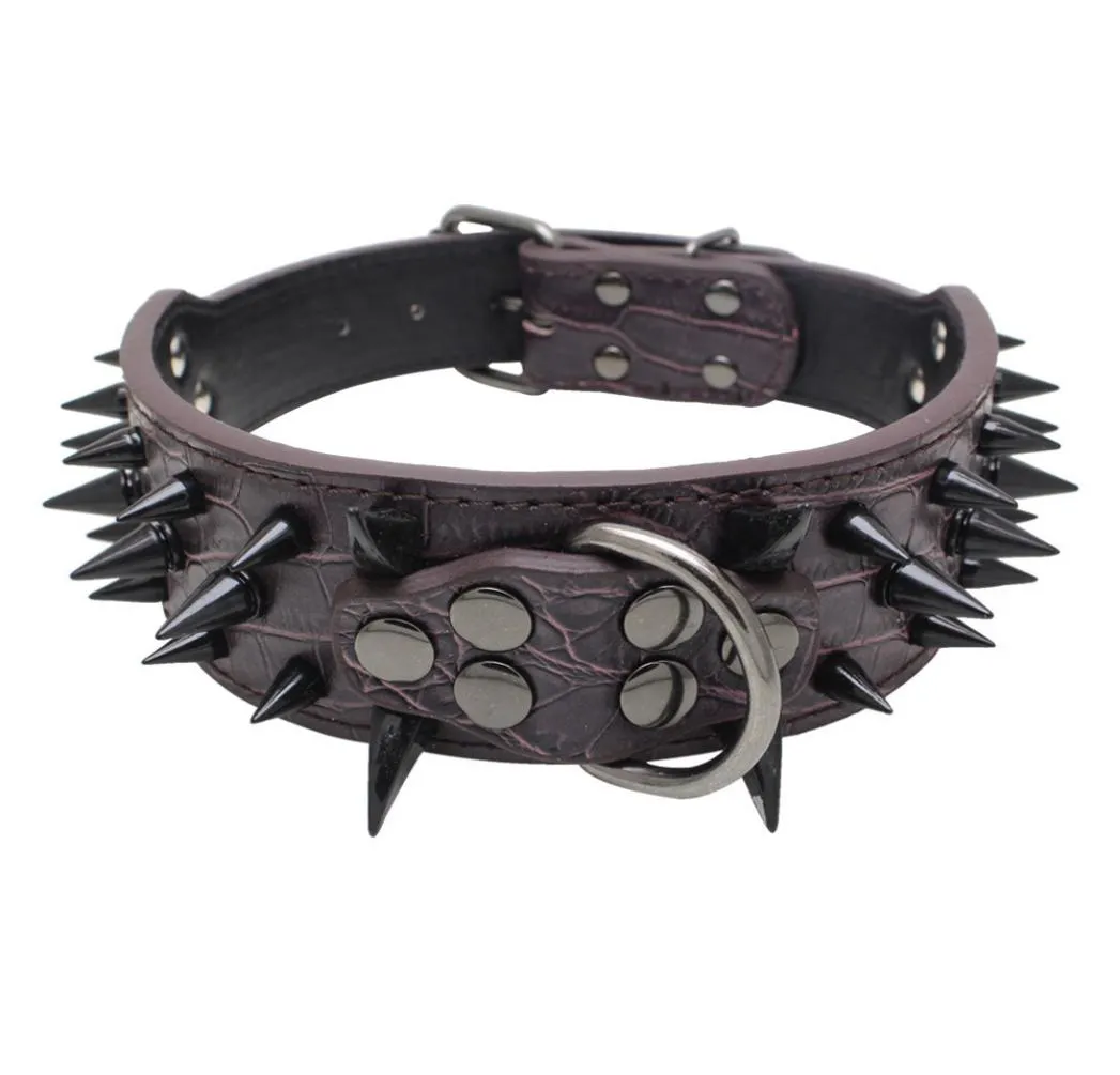 PetKing Premium Spiked Leather Dog Collar Adjustable, Cool & Tough For Medium To Large Breeds