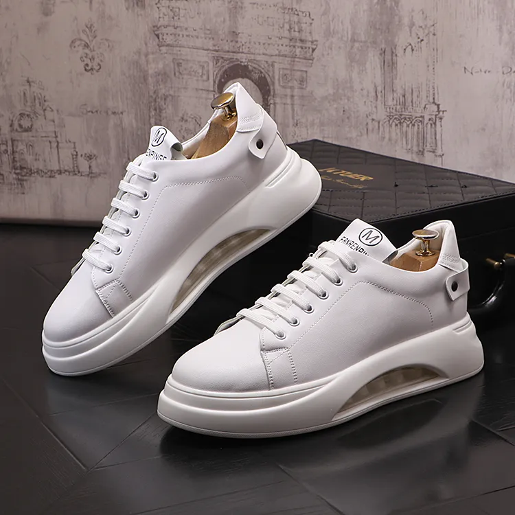 Luxury Designer Party Dress Wedding Shoes Spring Autumn Breathable White Casual Sneakers Round Toe Thick Bottom Business Leisure Driving Walking Loafers C39