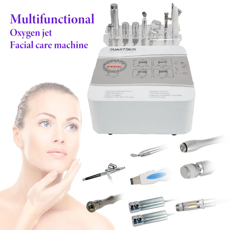 Machine de soins du visage à jet d'oxygène, Microdermabrasion 8 en 1, rajeunissement de la peau, blanchiment