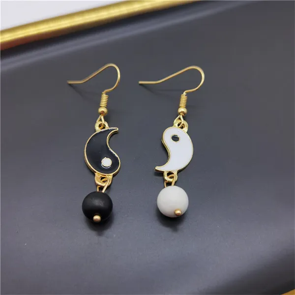 Europe and America Oil dripping Tai Chi Dangle Chandelier Women's Fashion Simple Romantic Ball Pendant Earrings Jewelry Gift AC461