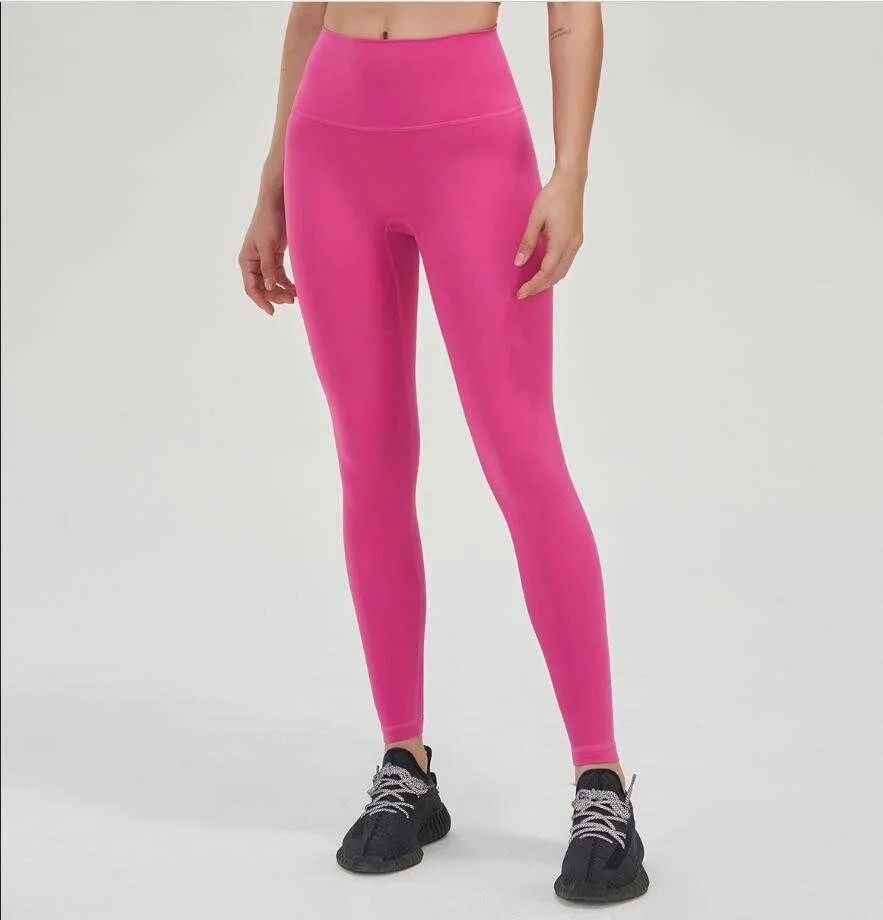 LU-919 Pantaloni da yoga Pantaloni da fitness da esterno Pantaloni da donna a vita alta con sollevamento dell'anca e pantaloni a squalo retrattili con fondo alto elastico stretto