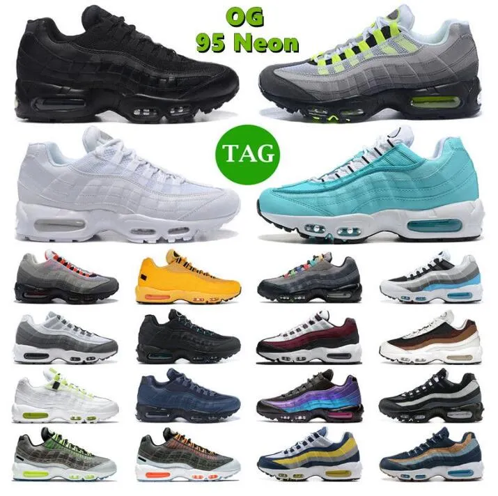 Designer Mens 95 Running Shoes Speed OG Airs Solar Triple Black White 95s Dark Army Worldwide Seahawks Particle Grey Neon AirS Red Greedy Sports Trainer Sneakers