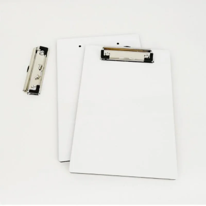 New Sublimation A4 Clipboard Recycled Document Storage Holder White Blank Profile Clip Letter File Paper Sheet Office Supplies Wholesale EE